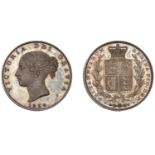 Victoria (1837-1901), Proof Halfcrown, 1839, one plain and one ornate fillet, ww in relief,...