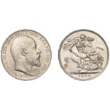 Edward VII (1901-1910), Crown, 1902, edge ii (ESC 3560; S 3978). About mint state Â£300-Â£400