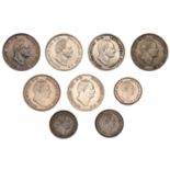 William IV (1830-1837), Britannia Groats (2), 1836, 1837; Threepences (4), 1834, 1835 (2), 1...