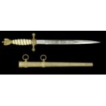 A German Second World War Kriegsmarine Officers Dagger. A fine example with a nice blade by...