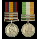 Pair: Private H. Lloyd, Northamptonshire Regiment Queen's South Africa 1899-1902, 3 clasp...