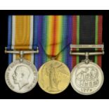 Three: Private G. T. Moss, Army Service Corps British War and Victory Medals (M2-174857 P...