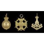 Regimental Prize Medals (3), 3rd Lowland Brigade, Royal Field Artillery, gold (9ct., 7.22g),...