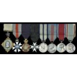 The mounted group of eight miniature dress medals worn by William Malcolm Hailey, 1st Baron...