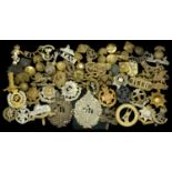 Cap Badges. A selection of military cap badges including 11th Hussars, Royal Engineers, Eas...