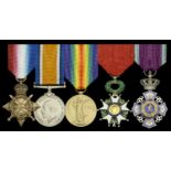 An interesting Great War group of five awarded to Captain M. W. Hilton-Simpson, the noted Af...