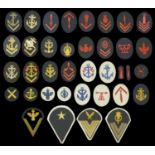 German Second World War Kriegsmarine Trade and Rank Patches. A total of 37 Kriegsmarine mac...