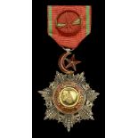 Ottoman Empire, Order of the Medjidieh, Fourth Class breast badge, 68mm including star and c...