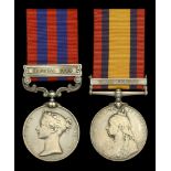 Pair: Private C. Sargent, Suffolk Regiment India General Service 1854-95, 1 clasp, Hazara...