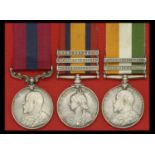 A Boer War D.C.M. group of three awarded to Sergeant A. Wheaton, 1st Battalion, Suffolk Regi...