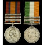 Pair: Private C. King, Suffolk Regiment Queen's South Africa 1899-1902, 3 clasps, Cape Co...