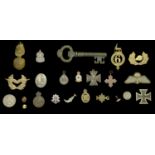 Miscellaneous Militaria. A selection of Militaria including a Royal Artillery leather belt...