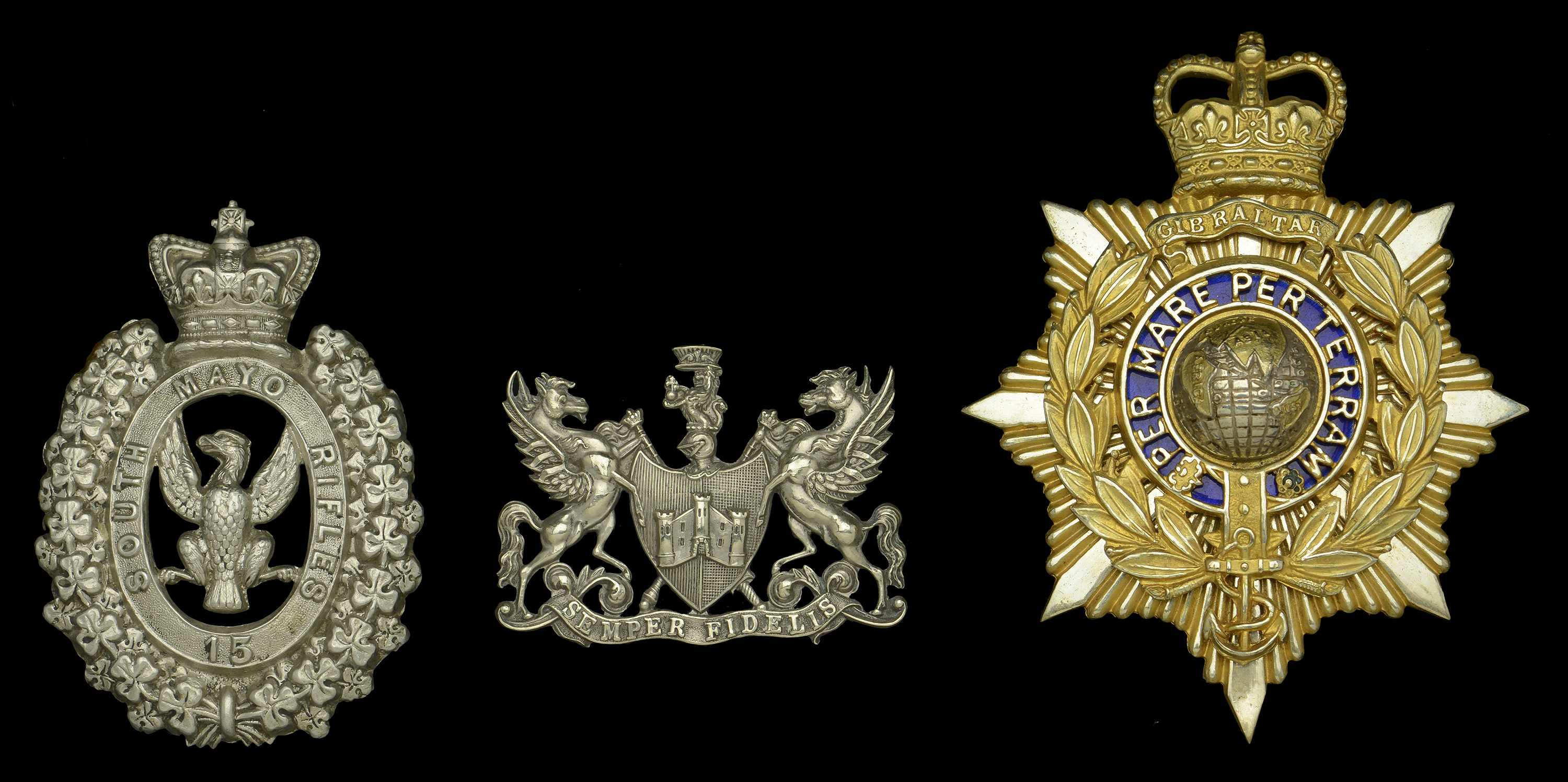 South Mayo Rifle Militia Glengarry Badge. A scarce other ranks WM glengarry badge c1880, lo...