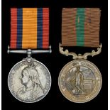 A scarce Defence of Ookiep pair awarded to Private R. Harvey, Namaqualand Town Guard Quee...