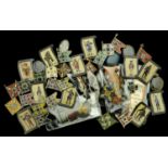 German Second World War Winter Help Work Badges. A selection of 22 plastic flags of the Thi...