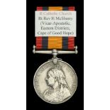 Queen's South Africa 1899-1902, no clasp (Rt: Rev: H. McSherry,) officially re-engraved nami...