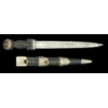 An Argyll and Sutherland Highlanders Dirk. A Fine Officer's silvered Dirk c.1881-1900, engr...