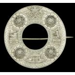 Argyll and Sutherland Highlanders Officer's Silver Plaid Brooch. A very fine example HM Edi...