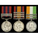 Three: Colour Sergeant E. Plumb, Suffolk Regiment India General Service 1854-95, 1 clasp,...
