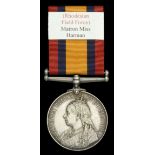 Queen's South Africa 1899-1902, no clasp (Matron Miss Harman.) officially impressed naming,...
