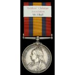 Queen's South Africa 1899-1902, no clasp (Mr: J. Ball. S.C.A.) officially impressed naming,...