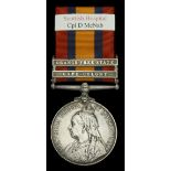 Queen's South Africa 1899-1902, 2 clasps, Cape Colony, Orange Free State (Cpl. D. McNab, Sco...