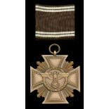 Germany, Third Reich, N.S.D.A.P. 10 Year Long Service Medal, bronze, in a somewhat damaged b...