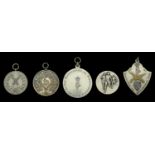 Regimental Prize Medals (5), Bedfordshire and Hertfordshire Regiment (5), all silver, one wi...