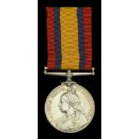 Queen's South Africa 1899-1902, no clasp (4868 Pte. J. Rathborne. 1st Rl: Irish Regt) scratc...