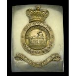 The (King's Own) 1st Staffordshire Militia Officer's Shoulder Belt Plate. A fine Officer's...