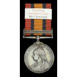 Queen's South Africa 1899-1902, 1 clasp, Natal (Pte. F. Beresford. Maritzburg Amb: Corps.) o...