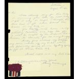 An original hand-written autographed letter from Stanley R. McDougall V.C., M.M., late Serge...