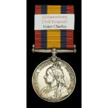 Queen's South Africa 1899-1902, no clasp (Sister Charles.) officially impressed naming, one...