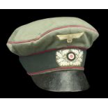 A German Second World War Army Smoke Troop Officers Crusher Cap. A scarce waffenfarbe in ca...