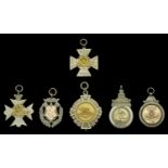 Regimental Prize Medals (6), Royal Artillery (6), all silver with yellow metal centre mounts...