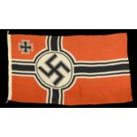A German Second World War Kriegsmarine Battle Flag. With good colour, marked with 'Reichs K...
