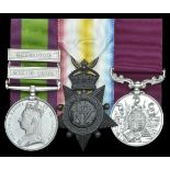 Three: Private J. Regan, King's Royal Rifle Corps Afghanistan 1878-80, 2 clasps, Ahmed Kh...