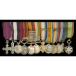 The mounted group of twelve miniature dress medals worn by Lieutenant-Colonel E. A. Parker,...