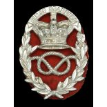 The (King's Own) 1st Staffordshire Militia Glengarry Badge. An Officer's Silvered Glengarry...