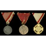 Austria, Empire, Bravery Medal 'Der Tapferkeit', Franz Joseph, small silver medal, with repl...
