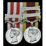 Pair: Private J. Hicks, 60th Rifles Indian Mutiny 1857-59, 1 clasp, Delhi (J. Hicks, 1st...