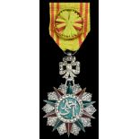 Tunisia, Kingdom, Order of Nichan Iftikah, 2nd type, Officer's breast badge, 75mm including...