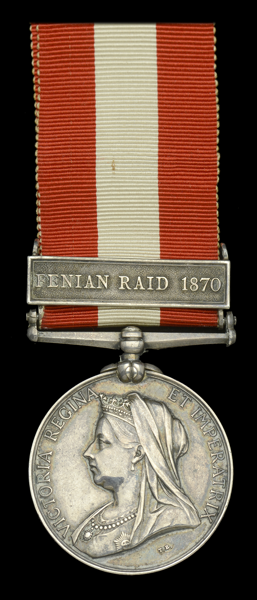Canada General Service 1866-70, 1 clasp, Fenian Raid 1870 (Pte. D. Magee, 43rd. Bn.) nearly...