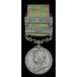India General Service 1895-1902, 2 clasps, Punjab Frontier 1897-98, Tirah 1897-98, bronze is...