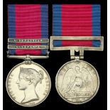 Pair: Private John Clarke, 4th Foot Military General Service 1793-1814, 2 clasps, Salaman...