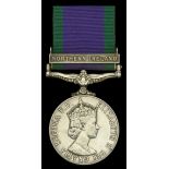 General Service 1962-2007, 1 clasp, Northern Ireland (24756884 Pte L C Ryder LI) mounted as...