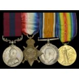 A Great War 'Egypt' D.C.M. group of four awarded to Private W. Hitchcock, Queen's Own Dorset...