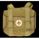 Medical Bag. A Red Cross canvas work station by B Ltd dated 1943, with leather edges, the i...