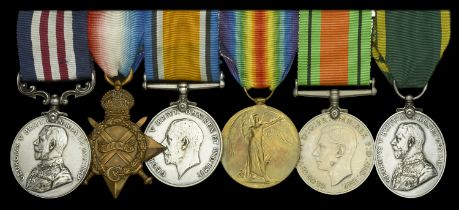 A Great War 'Western Front' M.M. group of six awarded to Warrant Officer Class II S. H. Toml...