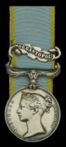 Crimea 1854-56, 1 clasp, Sebastopol (Serjt. Thos. Wm. Clapham. 46th. Regt.) officially impre...